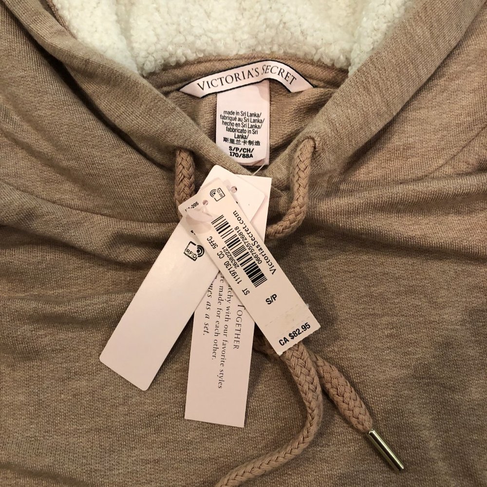 NEW Victoria's Secret Modal Terry Hoodie Beige Small - Picture 7 of 15